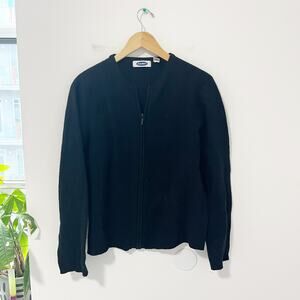 Old Navy Black Lambswool Zip Up Sweater Jacket Size XL